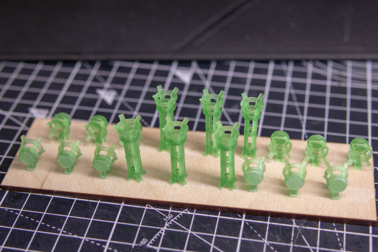 I was originally going to make chandeliers for the back hall and floor standing candlestick holders from the midground. I designed the candlestick holders, but it was taking far longer than I liked and it wasn’t going to add much. So, I went on Thingiverse and some great guy uploaded small base parts including some braziers. I thought about painting the flame but no this would require me to do OSL to make it look right. I thought about adding LEDs and no, under my bright lights the LEDs would need to be as powerful as the sun. luckily enough he has some empty ones. I printed them and they were too mall for me. I enlarged them to 150% and they seem about right now. I also changed these as they came with multiple options on them to just be three of the same using mesh mixer. I went ahead and made multiple copies.