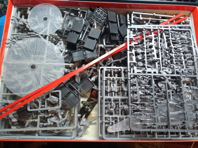 A box of Warhammer Fantasy Battle... was one box brand new... at some point got added the orc content of another box...