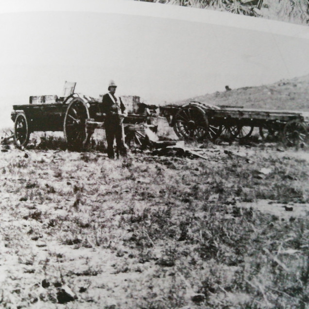 Dragoon standing guard at Isandlwana during the burial of the fallen who had stayed where they had fallen for four months