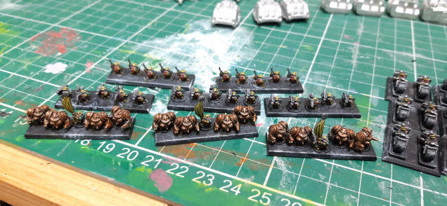 exo-suits the same as above and the rest finished as the others below all ready for basing.