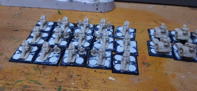 Mole mortars on to bases