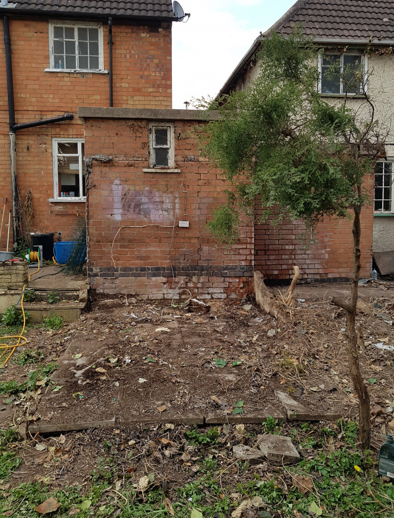 See the paved patch under all that crap?  There was a shed there this time last week.