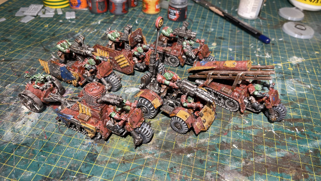 2 units of buggies/wartrakks. I'll use one as big shooters and one lot as scortchas