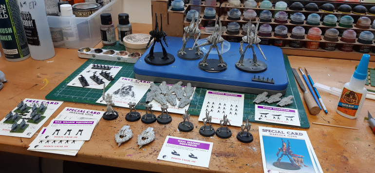 Eldar up next most of the infantry are already painted so just the big guns to paint.