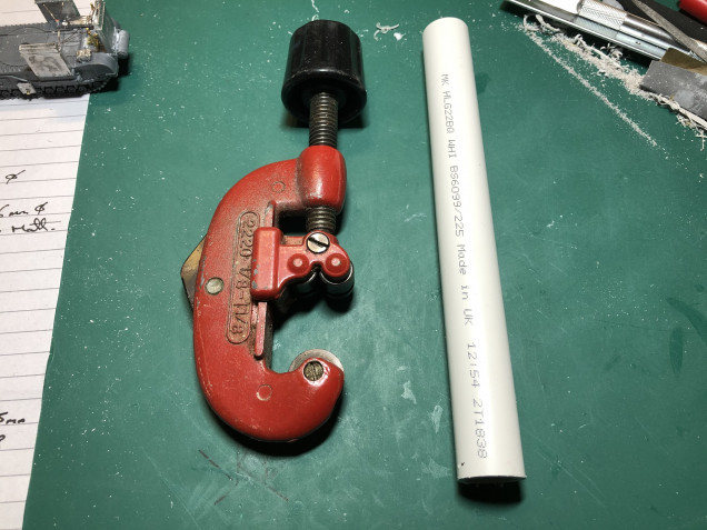 Plumbers pipe cutter to get accurate 90 degree cuts, i used it to mark the pipe and then cut it using a razor saw.