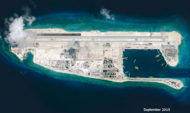 Of course, China's been making the situation far worse with gigantic dredging projects, dumping huge amounts of sand and sediment onto shallow reefs, literally creating man-made islands which of course become Chinese 