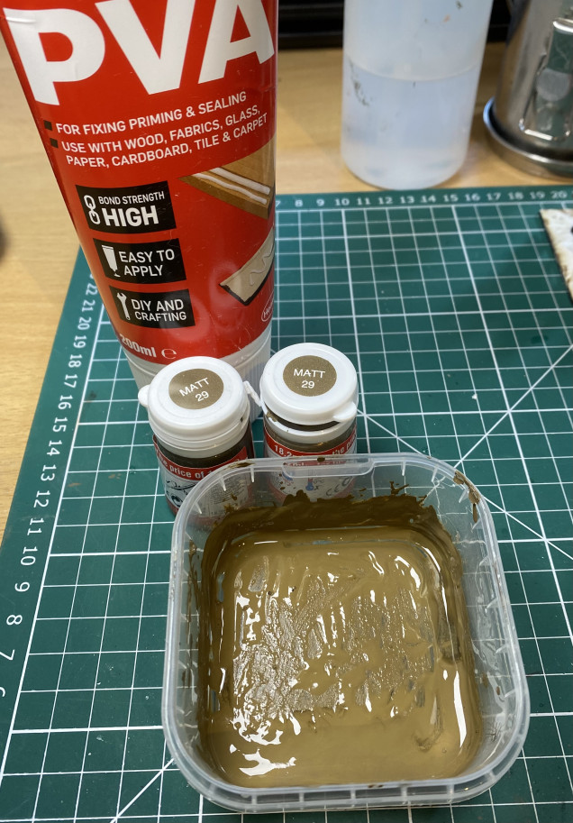 PVA and paint mixed with a small amount of water.