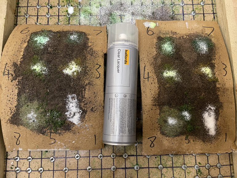 Left = Time Delay seal spray. Right = Immediate seal spray