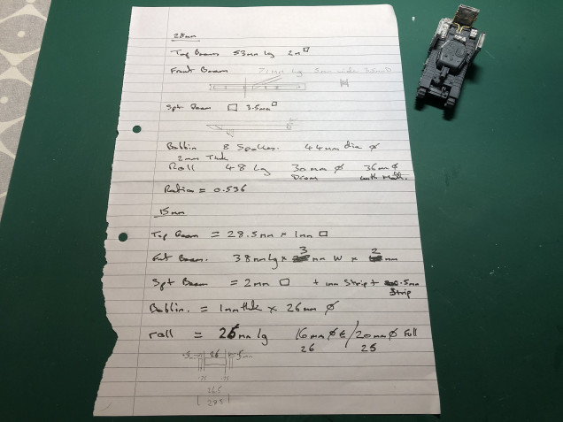 if you can read my writing here are the main scaled measurements for a 15mm Bobbin AVRE