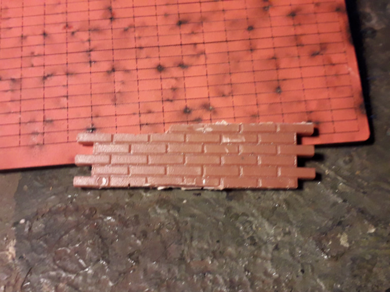 Tamiya Brick Wall Set cut down fragment of bricks with 4Ground Lazer Cut HDF Brick Set.