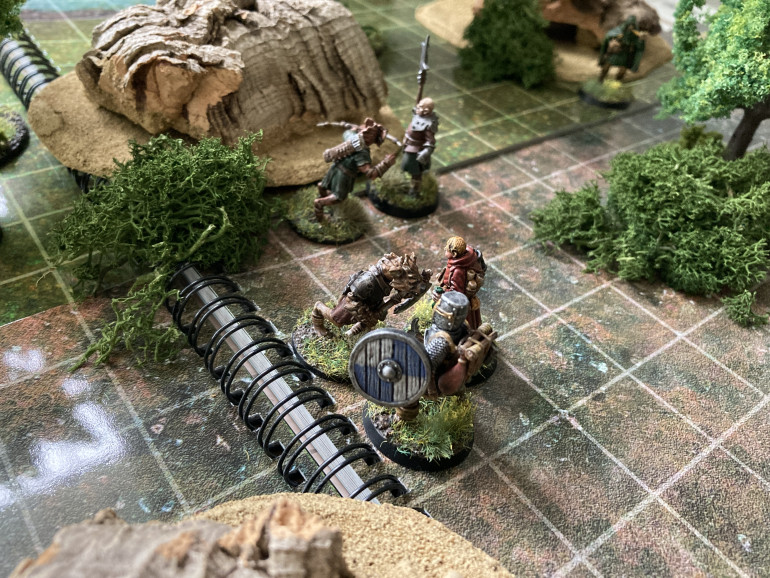 On this side of the bridge all hell let loose. Sir Brian charged with Trysten close behind intercepting a Gnoll rushing to save its fellow kin. They quickly dispatched it while Trotter the Tracker dove in and helped Halleck to kill his Gnoll.