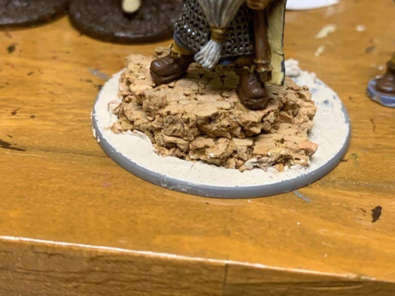 Base render applied. I left a small area behind the tactical rock clear so Horatio could be glued in later. 