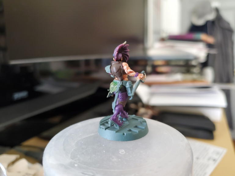 And finally the traditional Lloyd shot! Once I have her done, I'll compare her to my original test mini and you will see why the original will want to be redone...something very 'Joker-ish' about that one...