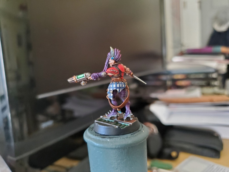 Haven't gone too much into colours this time round, but I definitely think these Eschers look best with a nice bright punchy colour on the armour plates. As you'll see later on, the last scheme I came up with had metallic plates and I don't think it looks quite as good myself.