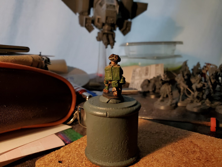 And the Lloyd shot! This scheme is a lot closer to the reality of the colours, which is good. You could also probably get away with shading with Agrax Earthshade if you want to save on paints, you'd just have a slightly browner colour to the weebing that still works.