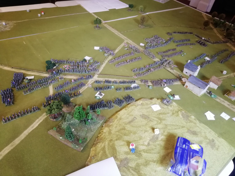 The two sides exchange musket fire 