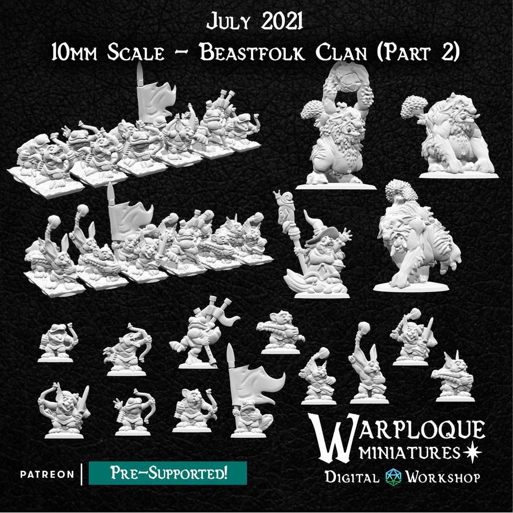 10mm Beastfolk Clan - Warploque Miniatures JULY