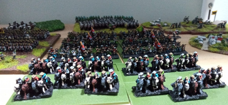 Six Brigades of Confederates ready to base, I'll probably do another 2 Infantry and one Dismounted Cavalry bases