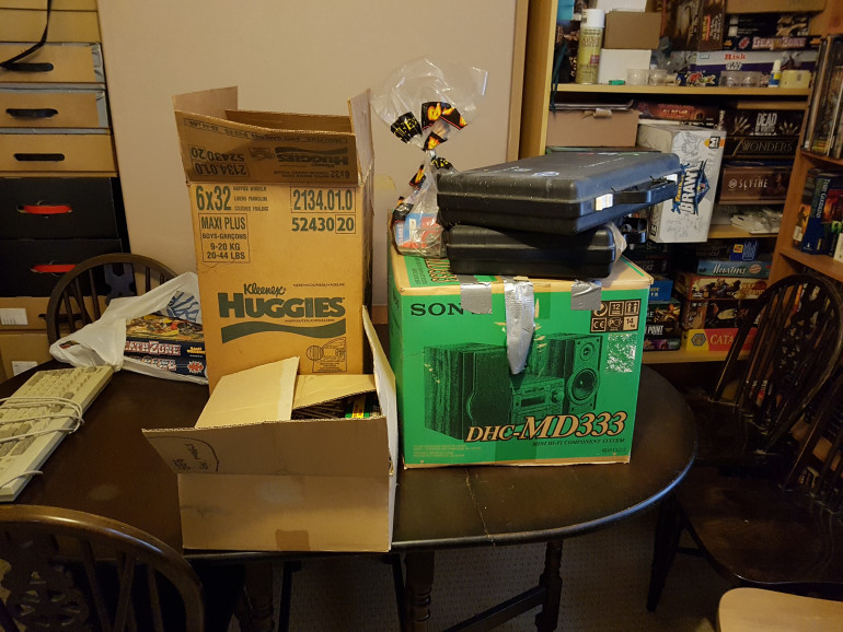 The boxes. Doesn't look like all that much, does it? It took hours to carefully go through it all.