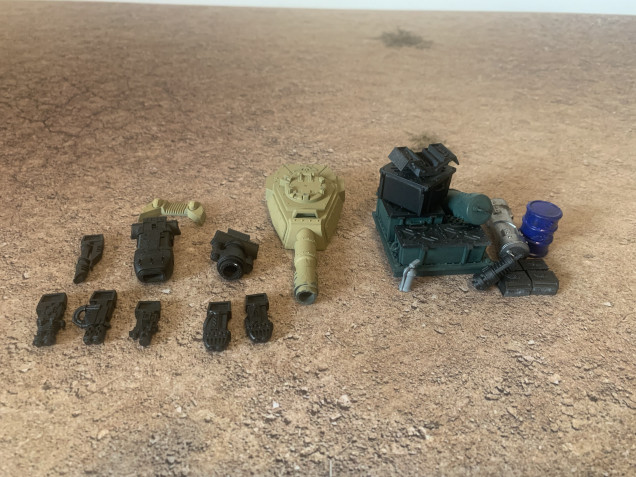 Next - Leman Russ turret options, sponson weapon options. Also some crates/equipment for the Trojan support vehicle.