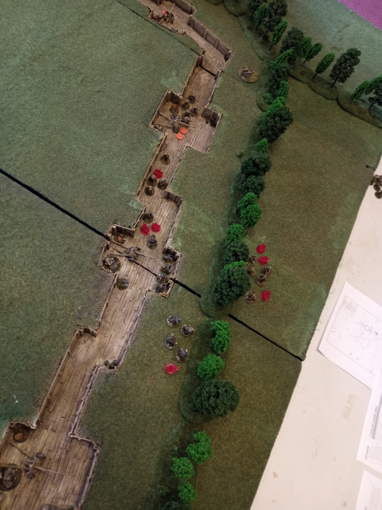 Turn 5: Reinforcements arrive and add to the withering fire surrounding the beleaguered Germans
