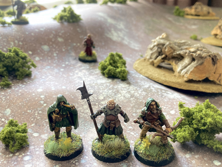 Just as Merlin and Trysten were making their way back, Berred, Halleck and Trotter noticed some of that green fog had risen on a gust of wind. It passed over their part of the path and enveloped them. Coughing and spluttering our heroes had to pause in their descent to catch their breath. The fog soon passed however but the taste didn’t. Still, at least there were no giant flies nearby or things could have been a lot worse. They heard a bark down below, Dart resting on a wide step was getting impatient waiting for them.  The three heroes continued to descend with the other two, now back on the stairs a short way behind hurrying to catch up. Pausing and looking back upwards Berred made some notes and drew a small map of this area for their eventual return and report. The companions continued their descent into the Shadow Deep. 