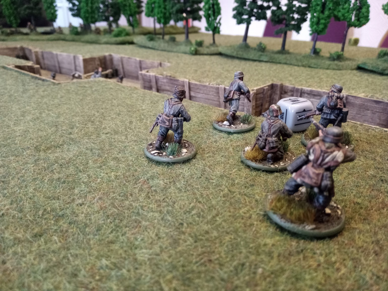 The Grenadiers returned fire, but the trees obscured their targets and Easy Company escaped unscathed