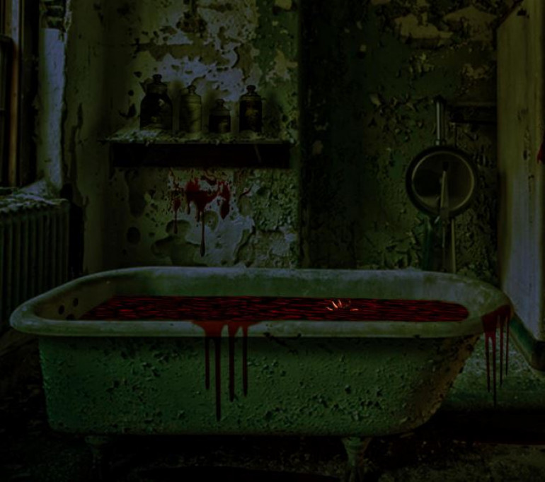 I couldn't find a suitable picture of a spooky ro filthy bath.  I did find out theres a death metal band called 