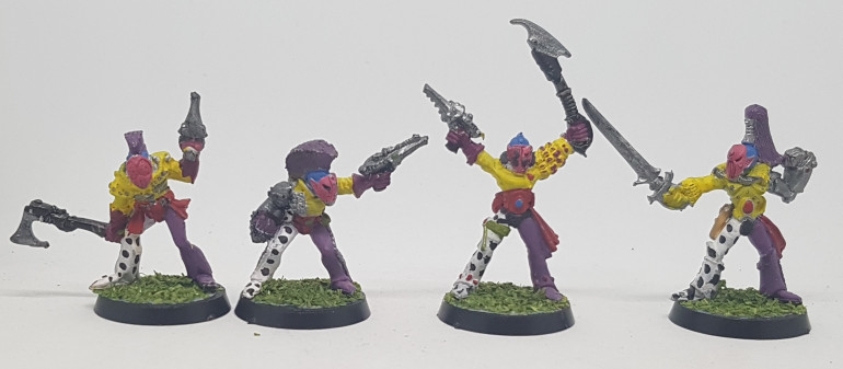 Harlequin Troupe? Troop, Unit Size 5/12, PL 5/12. Left to right: 12 Trooper, 5 Trooper, 3 Avatar, 6 Avatar