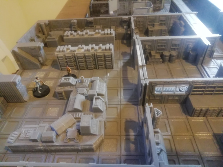 This large 3D print has arrived representing the med lab for my colony it's made of 12 sections with some removable scenery
