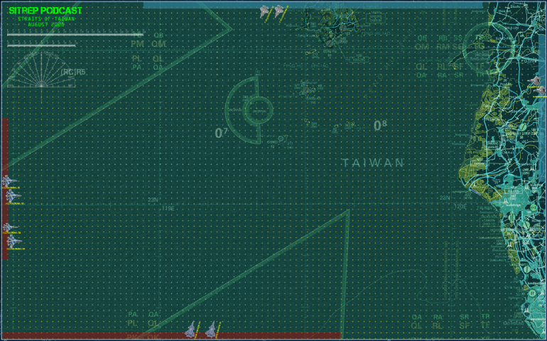 Here's the map for today's game. It's an 8-foot by 5-foot table, with each grid measuring about 1 nautical mile.