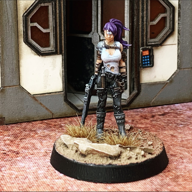 ‘Leela’. From Punkapocalyptic’s Mutards faction with a weapon swap.