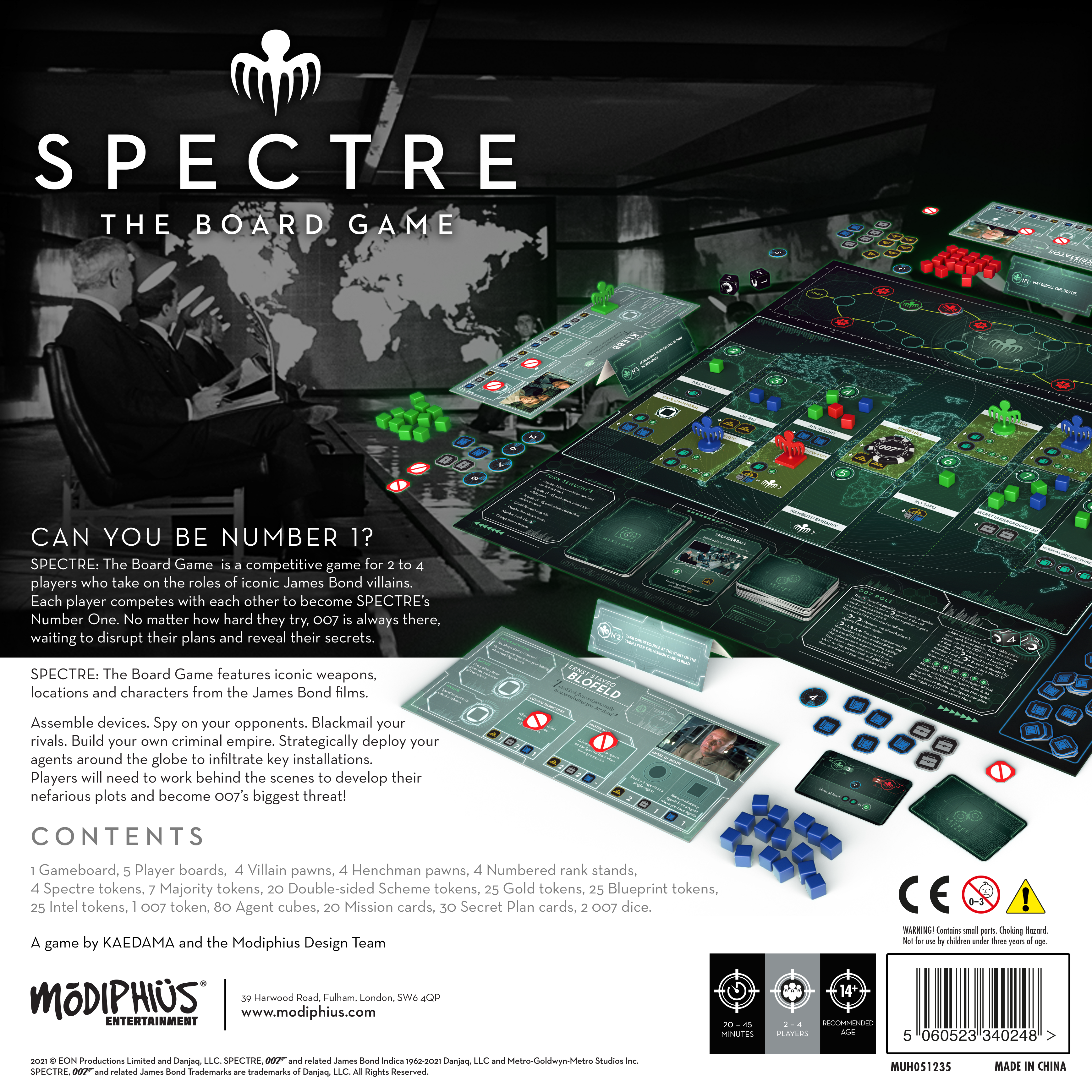 Spectre - The Board Game Rear - Modiphius