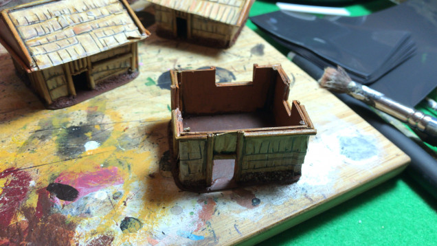 Painting the huts