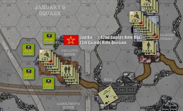 Map and available forces - Pavlov's House (Stalingrad: Valor & Victory)