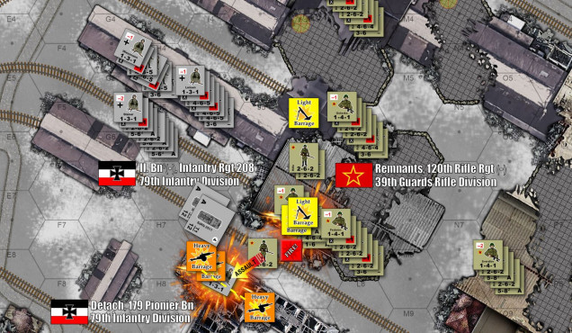 End of Turn 1 ... and the carnage is already horrific.  Welcome to Stalingrad.