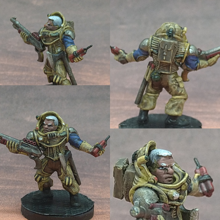 My Pathfinder. The Minster Salvage and Absolution inc. are well served by the destruction specialist in his overalls and sporting his PPE kneepads. 