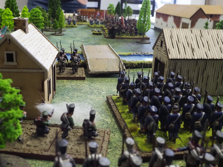 The Landwehr advance towards the Bridge