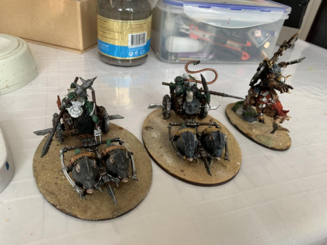 Goblin wolf riders, orc boar boyz and black orcs