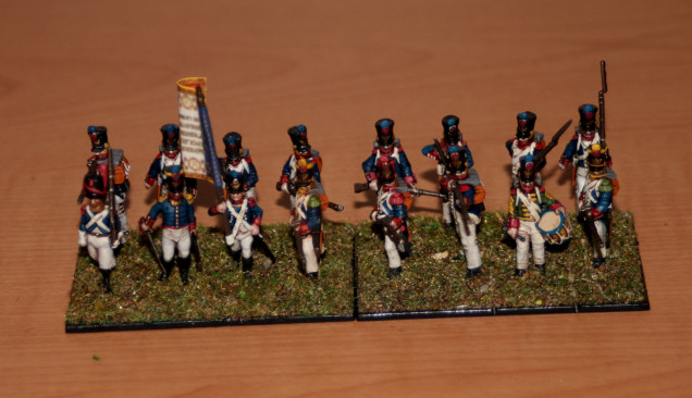 Two bases with 16 figures is used as a battalion for other game systems.