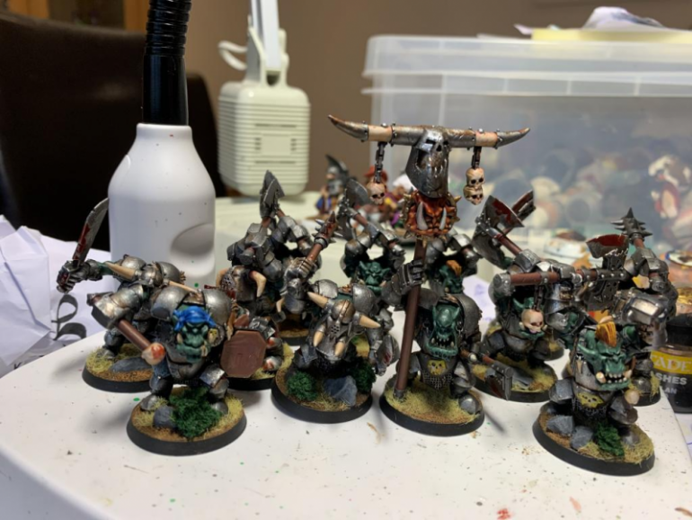 Goblin wolf riders, orc boar boyz and black orcs