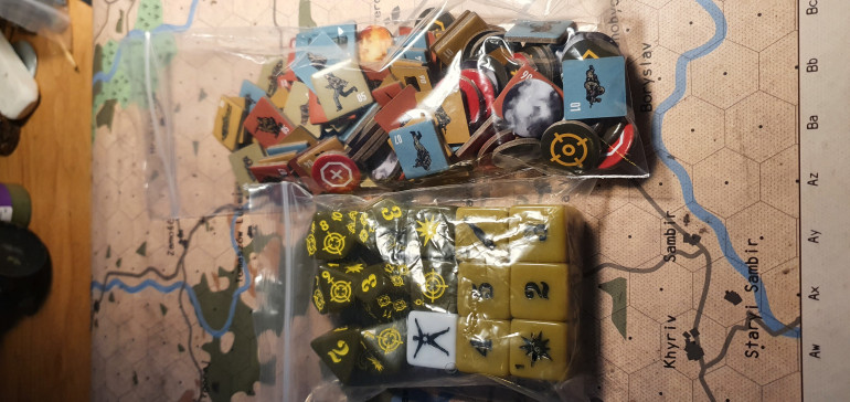 Dice and counters 