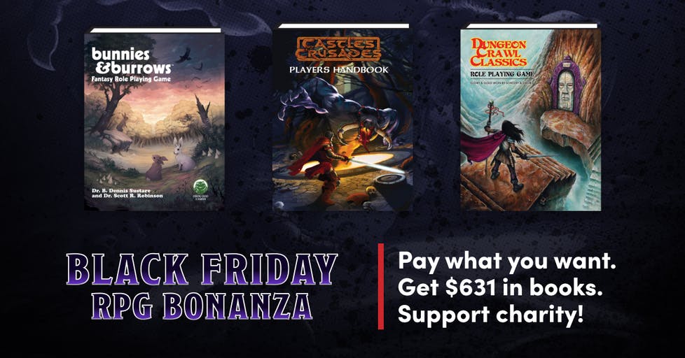 It would not be Black Friday without an RPG bundle hiding out on Humble Bundle. If you are looking for a role-playing treasure trove of myth and magic to see you through the holiday season - we have you covered! All 5e compatible, prepare to embark in a wealth of adventures. Whether you are looking to meet the dark and gritty in Tome of Horrors, or live amongst the cute and fluffy in Bunnies and Burrows. There are 41 different titles in the bundle, and you can get hold of all of them in ebook format for as little as £18.45. The bundle retails at £473.94, and you can pay whatever you want (as long as it hits the minimum of £18.45). The initial purchase on Humble Bundle will provide support to Children's Miracle Network Hospitals. If you are new to the whole Humble Bundle platform, users are offered a chance to pay whatever they feel they want to pay for the bundle. As not all money goes to Humble Bundle, money goes to the creator and towards a charity picked by the creative geniuses behind the campaign. It is never a clear cut 50/50, you can really choose where your money goes and pay however much you want for it, but for this campaign - starting for as low as £18.45. Are you tempted by the Black Friday RPG bundle on Humble Bundle? 