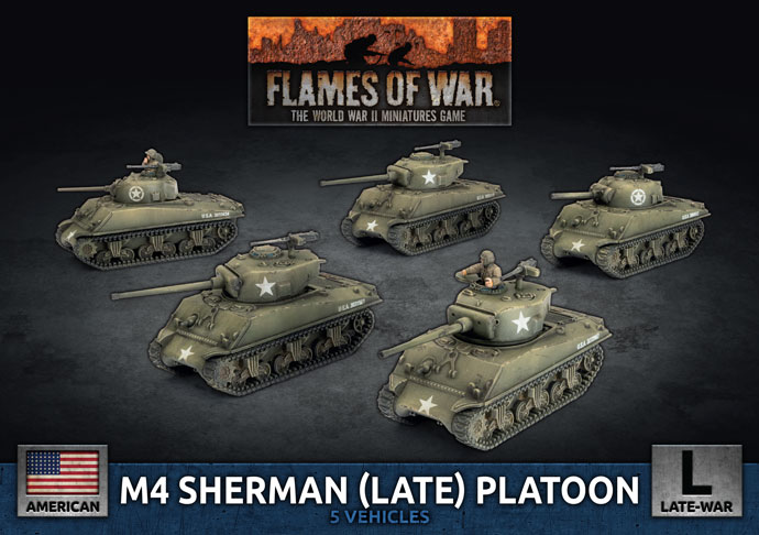 Flames of War 15mm Wargaming WW2 US *New* M4 Sherman Tank Platoon Plastic 