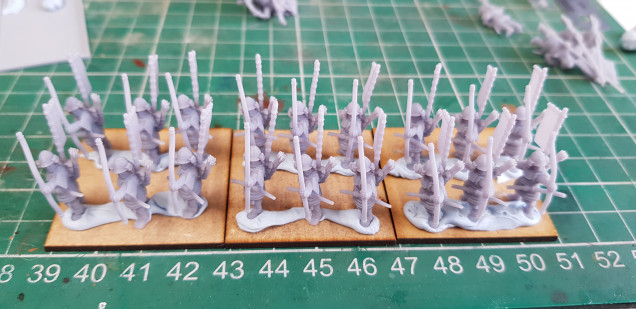 Standard sized units will be made up of 3 bases giving the unit a size of 18 miniatures.