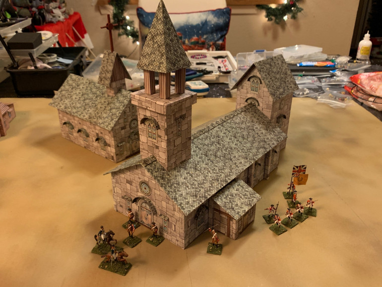 Here is the church with the modular wings set on the sides, and new bell tower built.