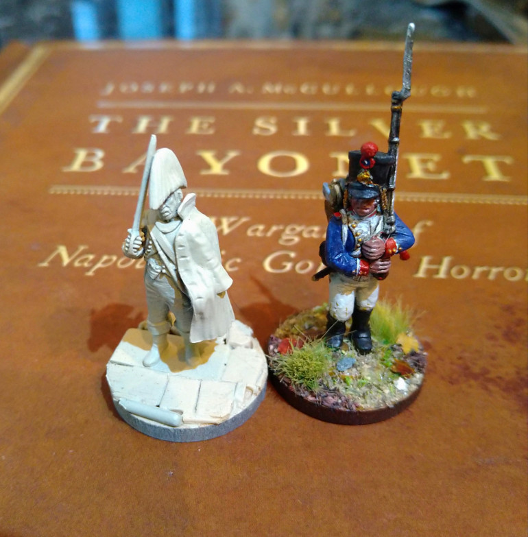Victrix French Officer has a lovely coat that gives him some personality. My first French Infantryman has helped me pick out colours for the rest of my force.
