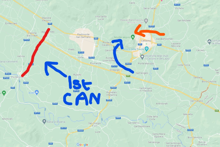 An actual military map of the attack