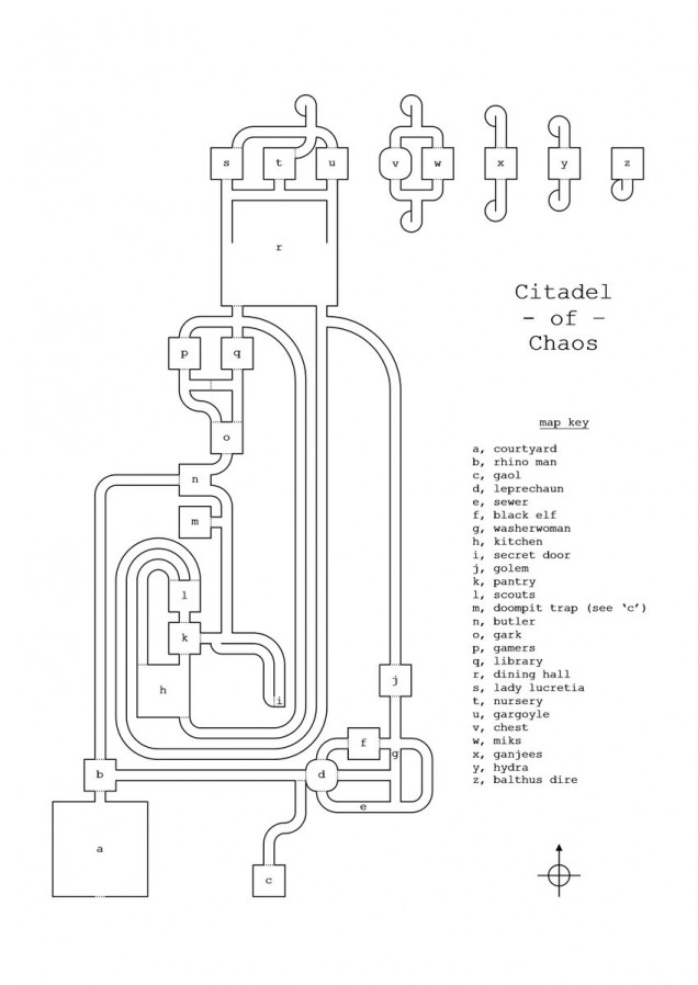 There are some interesting maps of the citadel out there with good rpg level detail. This one is nice and simple. The Citadel is inhabited by all sorts of chaotic creatures and Jackson has a hint of horror with his creatures. Like the Ganjees who are floating heads from the spirit world and the odd wheelies who are discs with faces and hands. A set of minis exist for them but I havent got them yet. One character you meet is a woman doing the laundry as even monsters need their clothes cleaning. Turns out she is a ghost as Balthus Dire killed her for not doing a good job and now cleans forever.