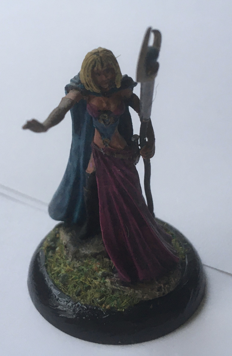 The Priestess - blending, washes and dry-brush highlights employed here. 